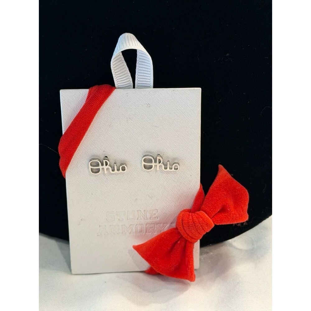 Stone Armory Hypoallergenic Stainless Steel Ohio State Buckeyes Script Ohio Stud